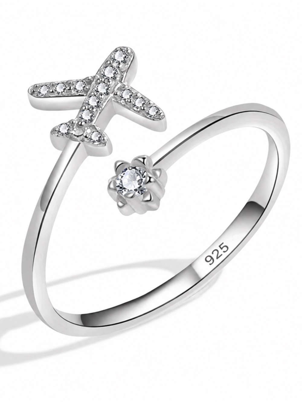 925 Airplane Adjustable Ring